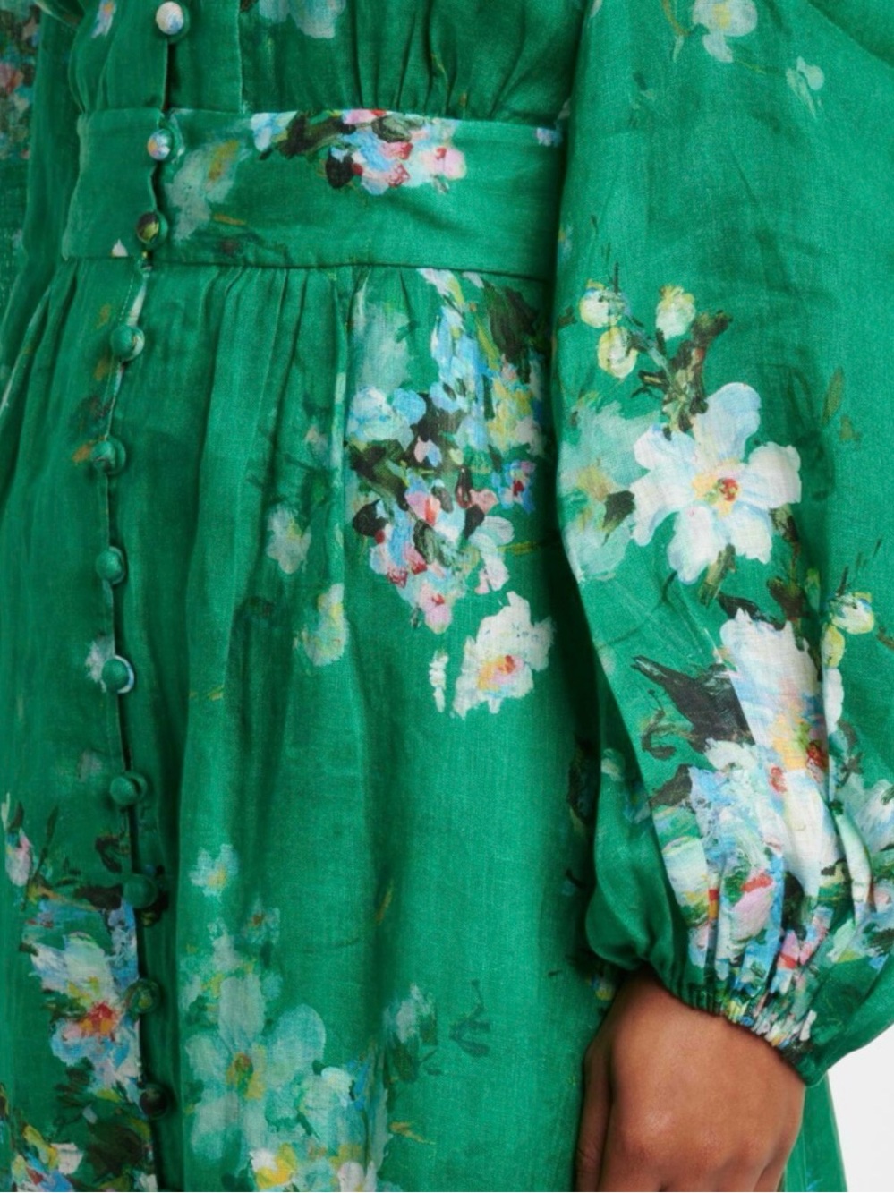 Zimmermann Everley Plunge floral linen midi dress - Picture 5 of 14